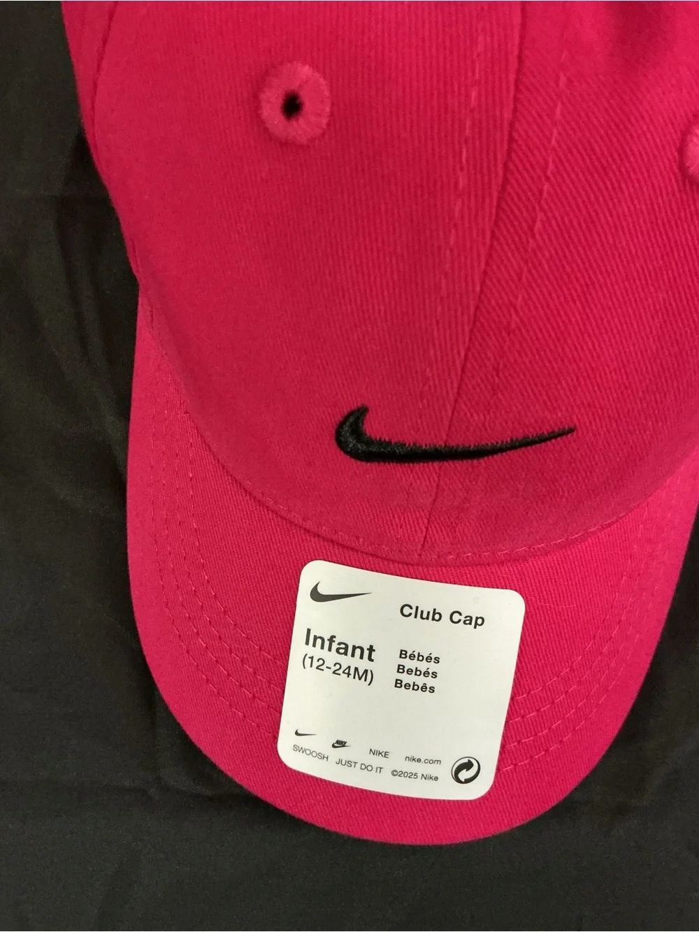 Nike Infant Club Cap - Hot Pink with Black Swoosh
